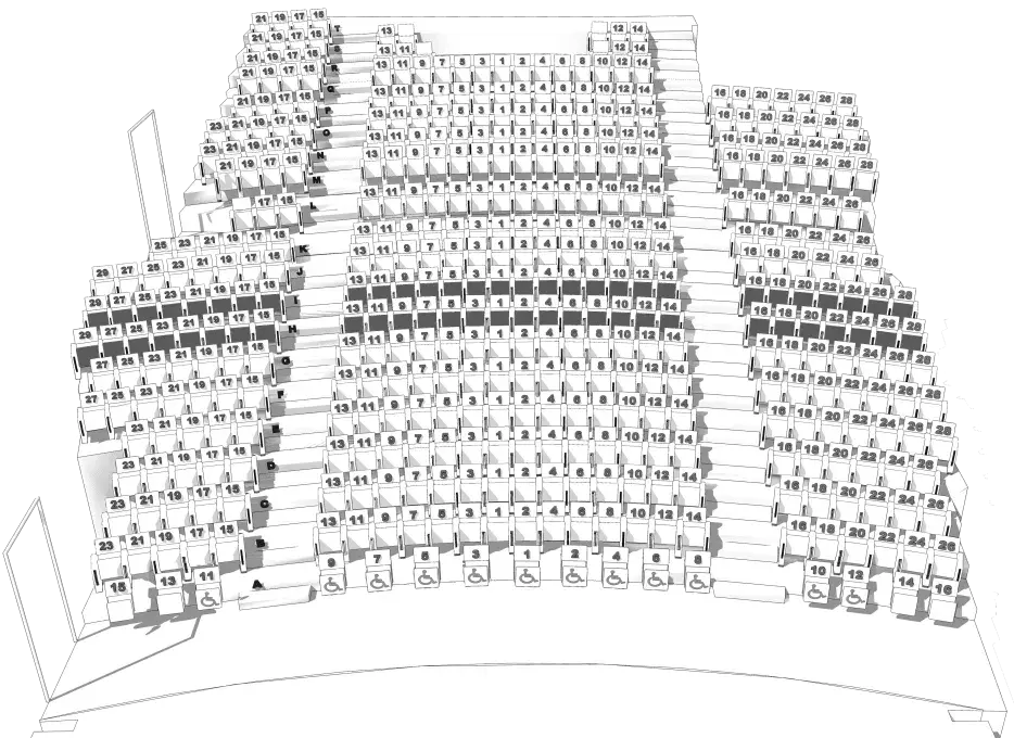 Plan de la grande salle du Mac Orlan