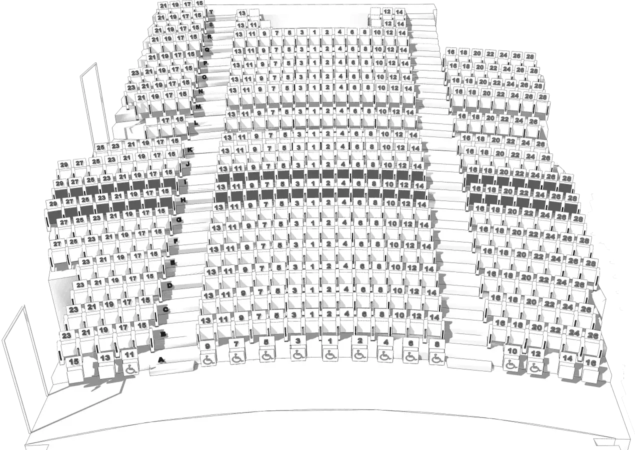 Plan de la grande salle du Mac Orlan